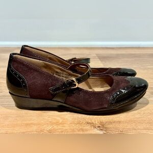 NEW Comfortiva Patent Leather and Suede Brown Amherst Mary Jane Size 7.5